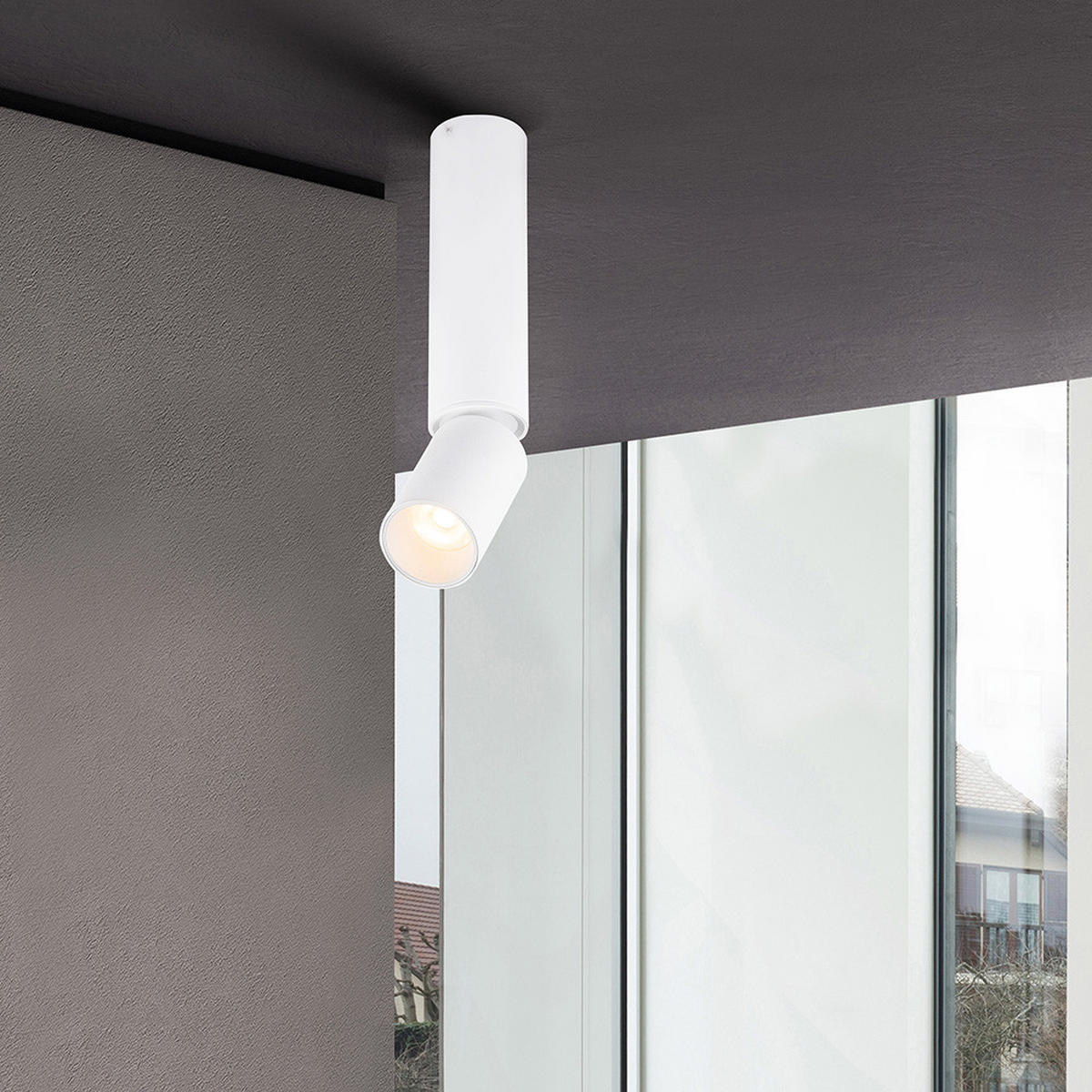 LED DECKENLEUCHTE Aluminium Weiß Schwenkbar - Weiß, Metall (4.5/4.5/23cm) - Globo Lighting