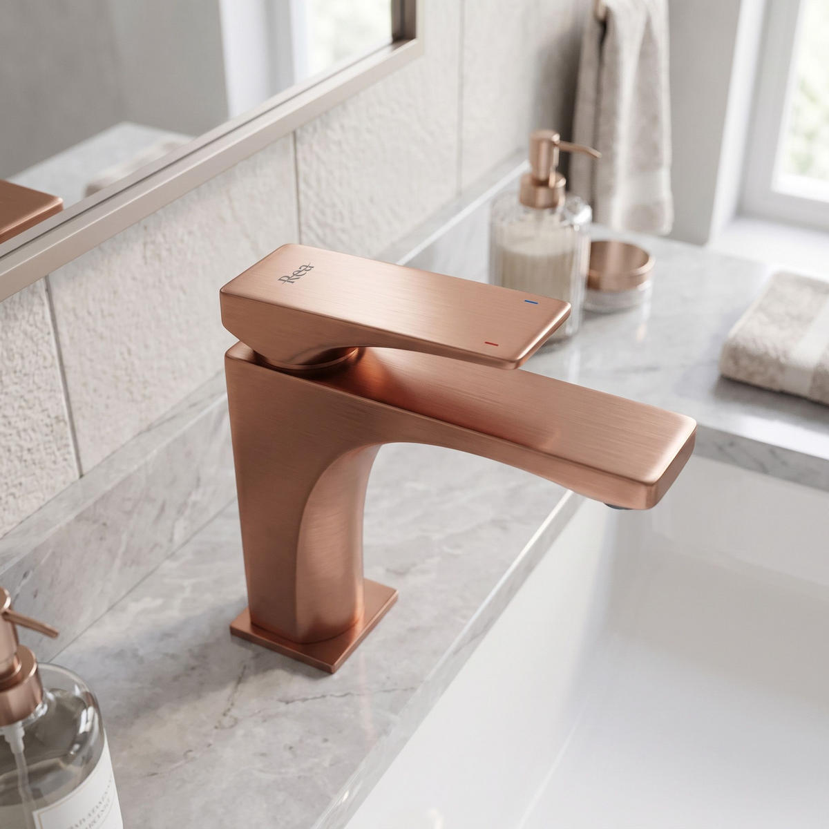 WASCHBECKENARMATUR Premium Rea Joe Brush Copper Low - Kupferfarben, Metall (4.5/16.5/12.5cm) - REA