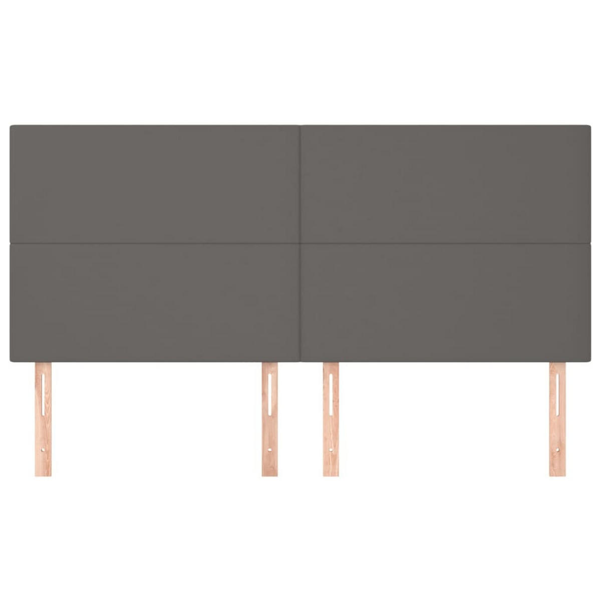 KOPFTEIL Grau 200/5/118/128 Cm Kunstleder - Grau, Leder (5/128/200cm) - vidaXL