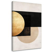 LEINWANDBILD Geometrische Abstraktion Graugold 60x90cm - Beige, Textil (60/90cm) - Feeby
