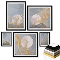 WANDBILDER 5er-Set - 50x50 cm & 20x30 cm & 40x60 cm Schwarzer Rahmen - Weiße Pferde - Schwarz, Kunststoff (40/60cm) - ArtPrintCave