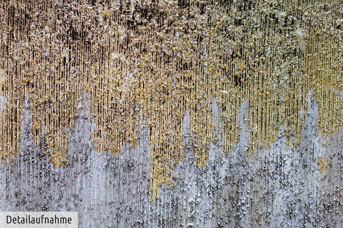 ACRYLBILD HANDGEMALT 100/75 cm - Goldfarben, Holz/Textil (2.32/75cm) - KUNSTLOFT