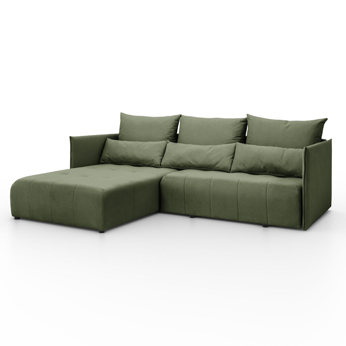 ECKSOFA L-Form Hannover stoff Castel Grün Links - Grün, Holz (188/246cm) - Kaiser Möbel