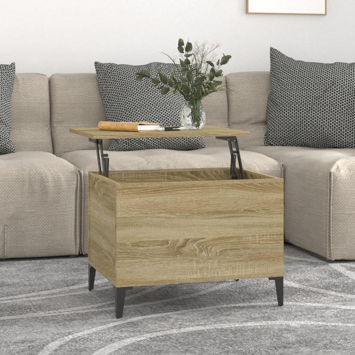 COUCHTISCH Sonoma-Eiche 60x44,5x45 cm Holzwerkstoff - Braun, Holzwerkstoff (60/44.5/45cm) - furnicato