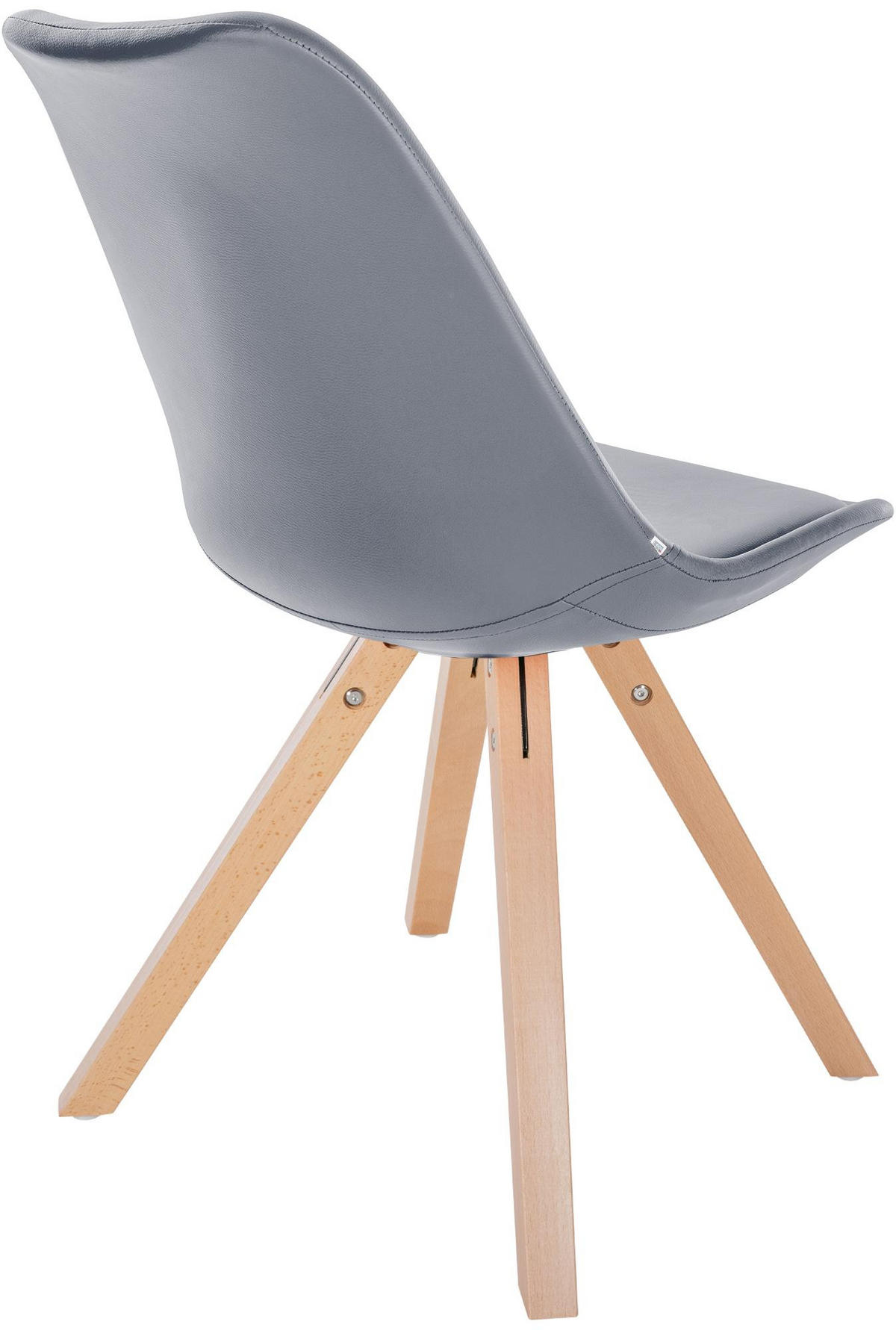 STUHL 4er Set Lederlook grau - Naturfarben/Grau, Holz/Textil (48/81/54cm) - CLP