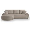 ECKSOFA Teddy L Hellbraun, Bouclé-Stoff, links - Hellbraun/Schwarz, Textil (270/170cm) - Beautysofa