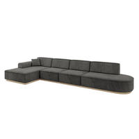 ECKSOFA Ottomane Links IREA-L3 - 412x165x80 cm Ecru - Anthrazit, Holzwerkstoff/Textil (412/165cm) - ALTDECOR