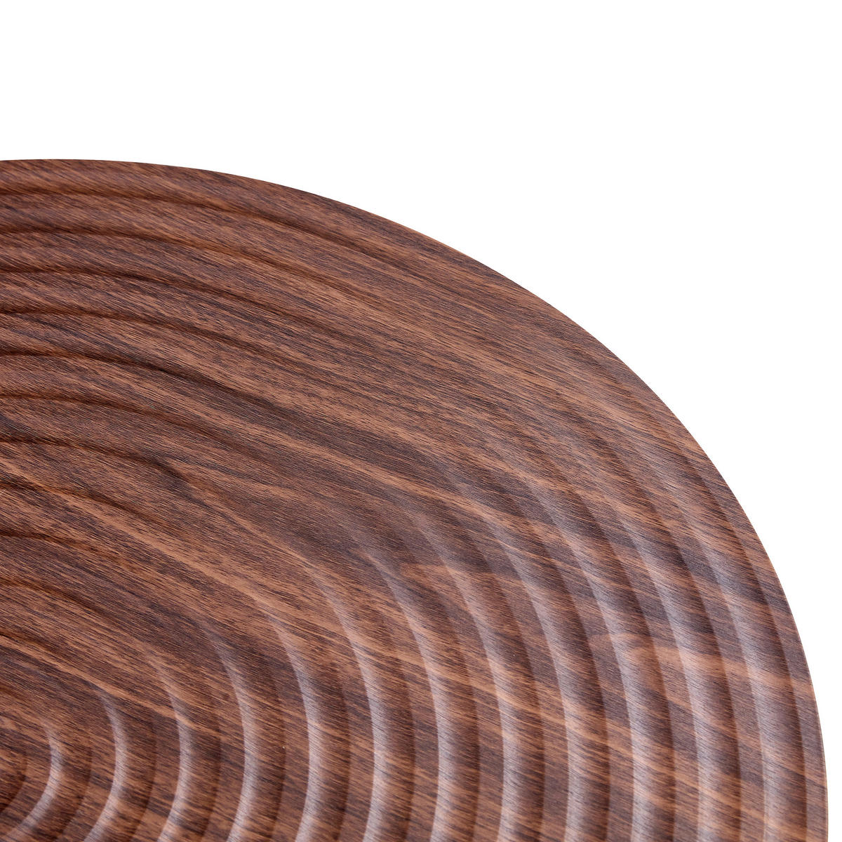COUCHTISCH DE-37427 rund mit Jahresring-Optik Dunkelholz - Walnussfarben, Holz (60/60/37cm) - ComfortXL