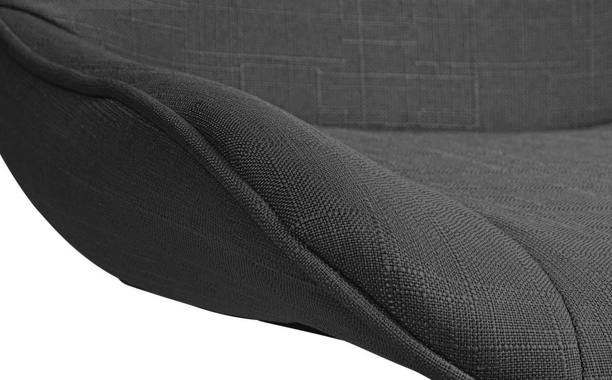 BARHOCKER Vulcano Stoff schwarz dunkelgrau - Dunkelgrau/Schwarz, Textil/Metall (49/106/51cm) - TPFLiving