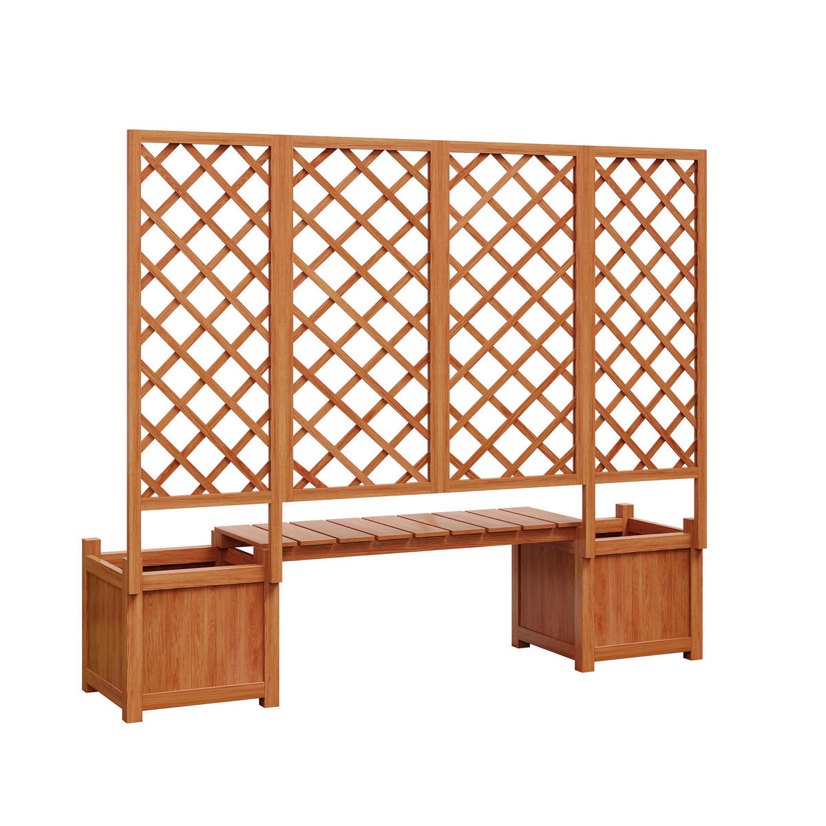 BLUMENTOPF 169/42/145 cm Braun mit Spalier als Rankhilfe - Braun, Holz (42/145/169cm) - Oxeza
