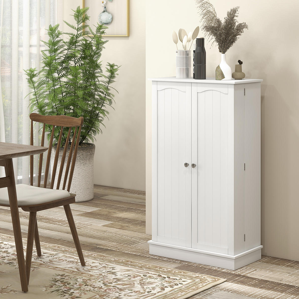 MEHRZWECKSCHRANK DE-11152 5 Böden Weiß - Weiß, Holzwerkstoff (30/104/60cm) - ComfortXL