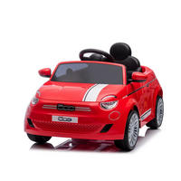 ELEKTROAUTO Fiat 500 rot-schwarz Fernbedienung, Sicherheitsgurt, MP3, USB - Rot, Kunststoff (100/60/50cm) - Chipolino