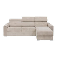 SCHLAFSOFA - 5 Personen - Samt, Stoff - Beige - - Beige, Textil (302/110/223cm) - Vente-Unique