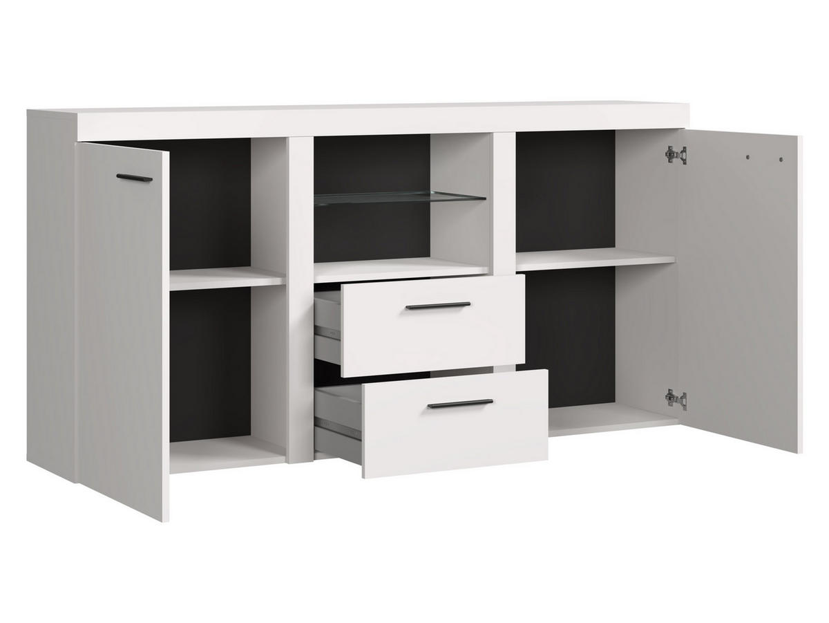 KOMMODE Rumba mit LED Beleuchtung - Eichefarben/Graphitfarben, Holzwerkstoff (156/82/40cm) - MIRJAN24