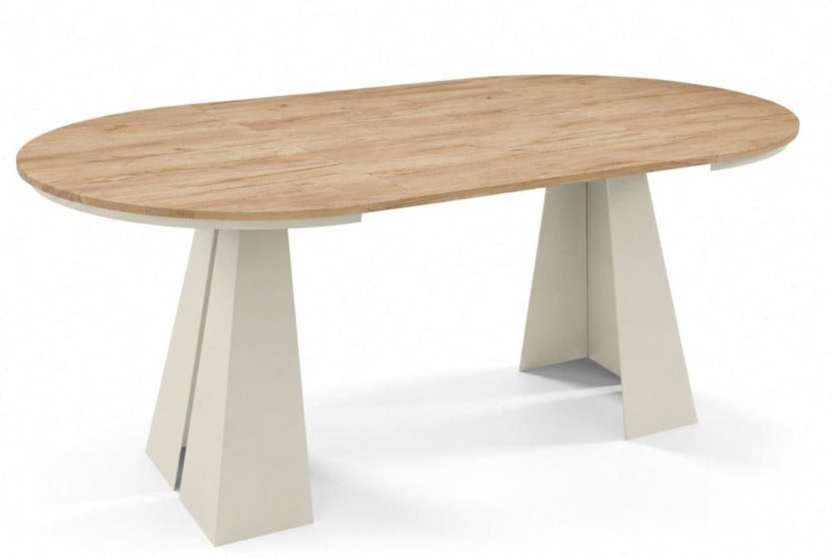 TISCH Kaschmir Frega Ausziehbar Mit Metallgestell 100x176x76 cm - Kaschmir/Eichefarben, Holzwerkstoff (176/100/76cm) - Sepro Meble