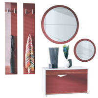 GARDEROBE Espoo Bordeaux Hochglanz - Bordeaux, Holzwerkstoff (200/200/33cm) - Vladon