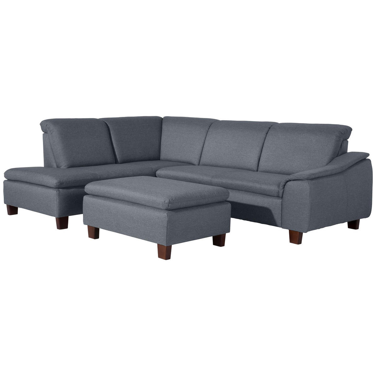 ECKSOFA mit Ottomane links Kaylil Flachgewebe denim - Flieder, Kunststoff (187/247cm) - 58aufmkessel