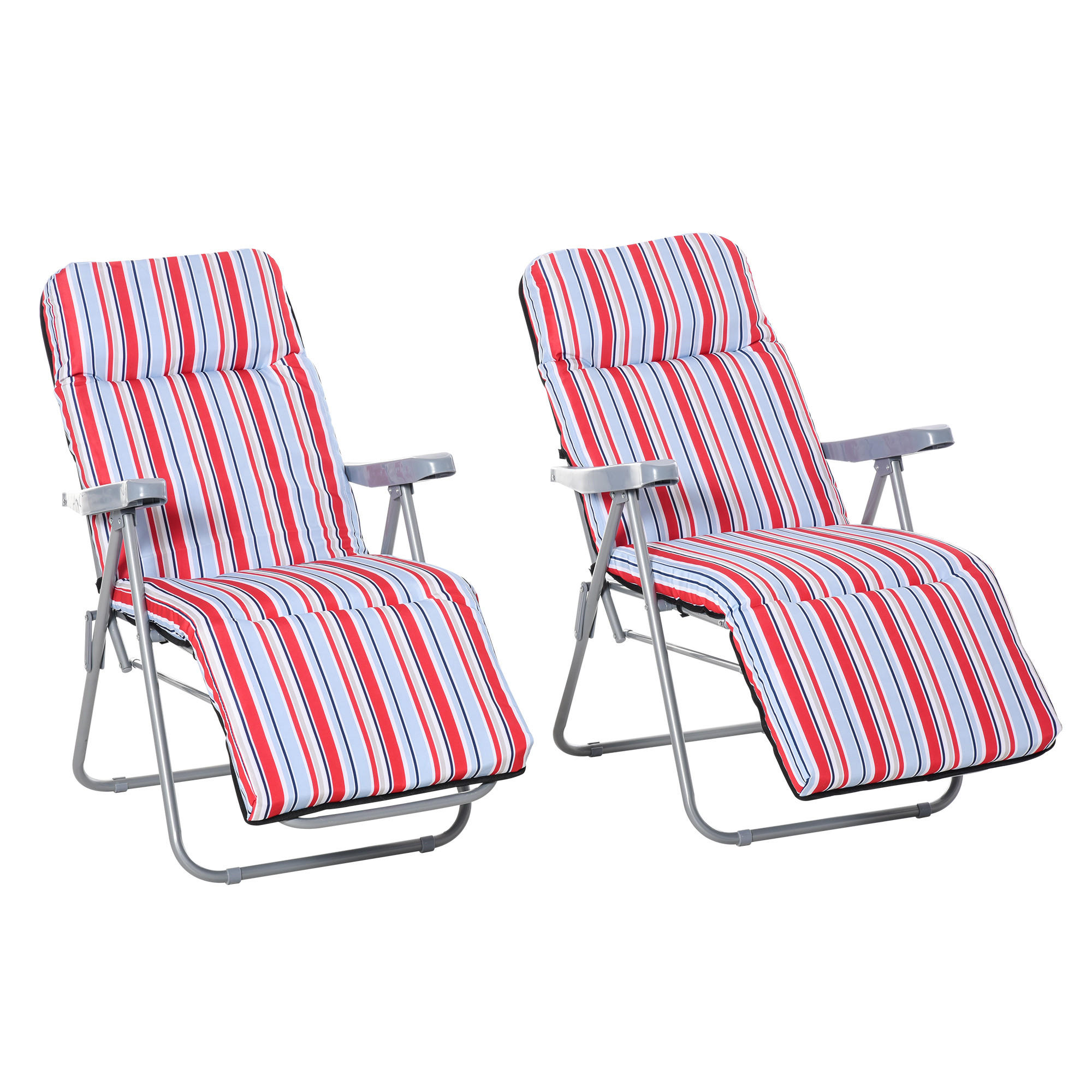 KLAPPBAR SONNENLIEGE, 60 x 75 x 65-102 cm, Stahl, Polyester, Rot - Rot, Kunststoff (75/102/60cm) - Outsunny