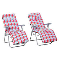 KLAPPBAR SONNENLIEGE, 60 x 75 x 65-102 cm, Stahl, Polyester, Rot - Rot, Kunststoff (75/102/60cm) - Outsunny