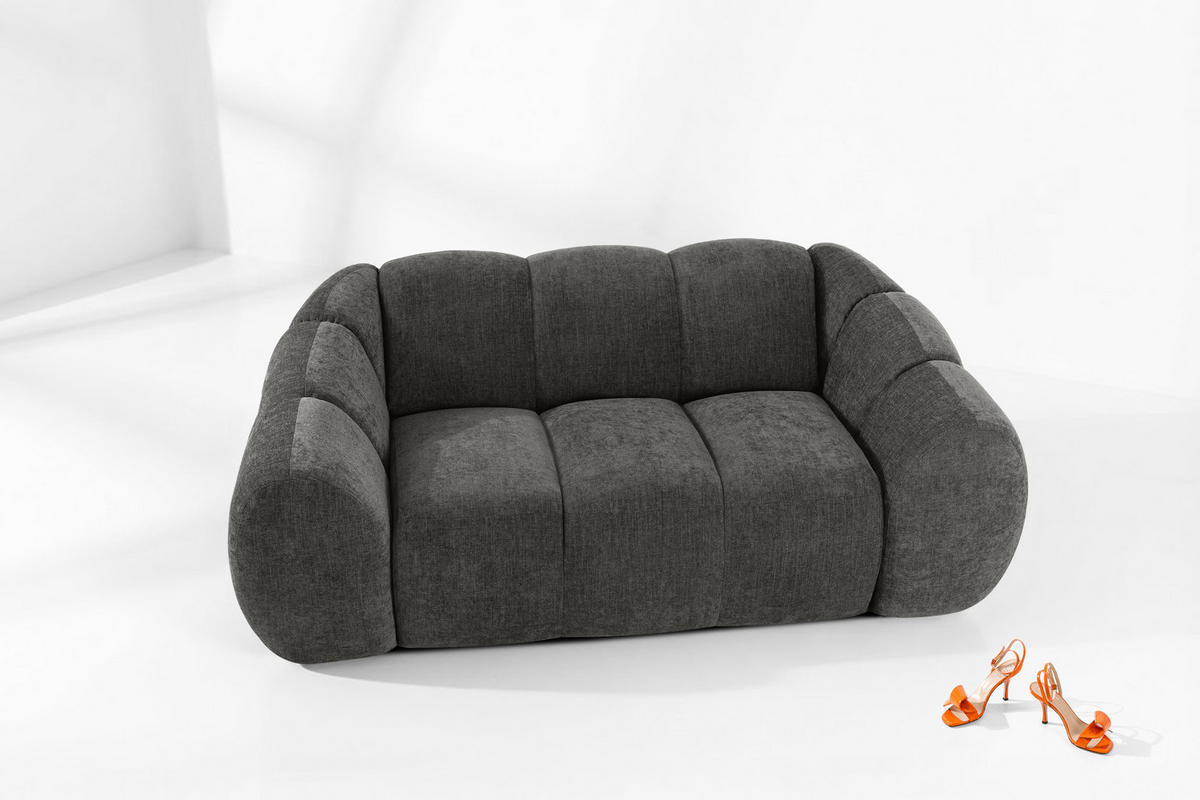 2-SITZER SOFA FLAVA, Graphitfarben - Graphitfarben, Holz/Holzwerkstoff (200/76/100cm) - KONSIMO®
