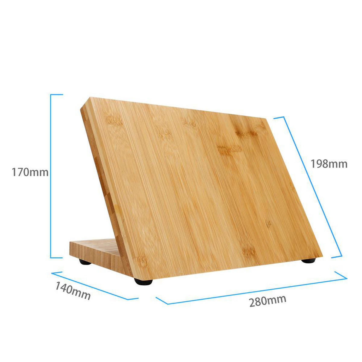 MESSERBRETT/BLOCK magnetisch - Braun, Holz (18/19/30cm) - Intirilife