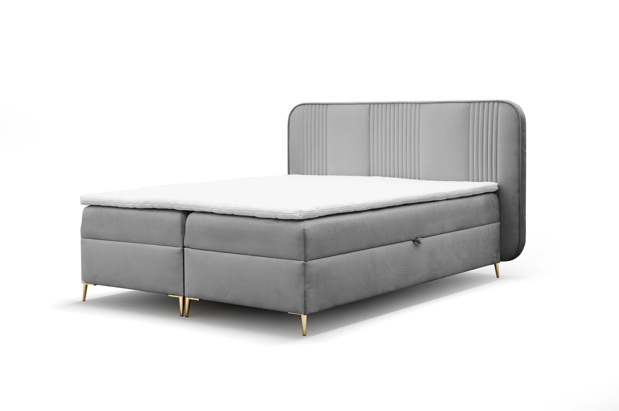BOXBETT Avery - Grau, Holzwerkstoff/Textil (120/200cm) - Fun Möbel