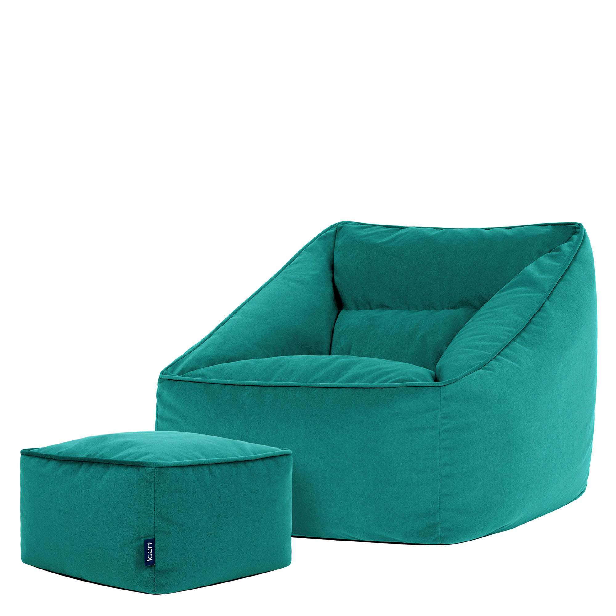 SITZSACK Sessel Natalia mit Hocker Amara - Grün, Textil (70/65/70cm) - icon