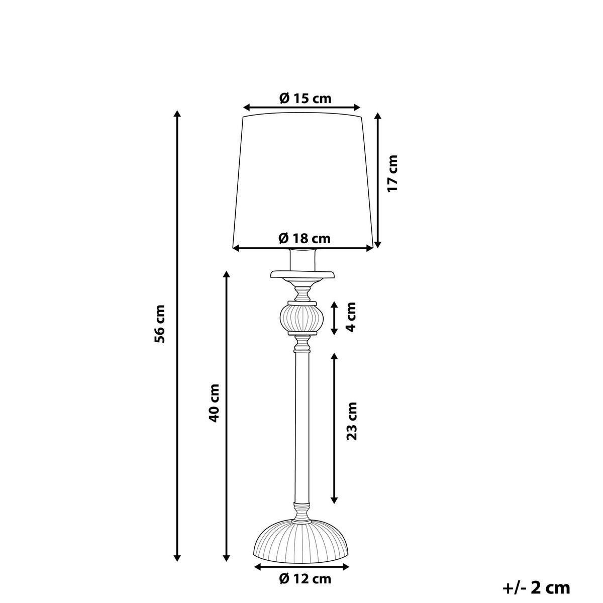 TISCHLAMPE Kubena 18/18/62 cm - Schwarz, Keramik (18/18/56cm) - Beliani