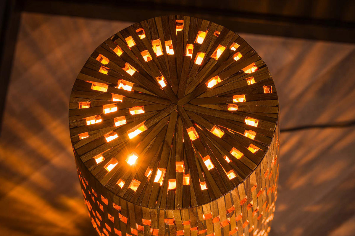 STEHLAMPE EDEIA Holz - Braun, Holz (40/40/184cm) - KAWOLA
