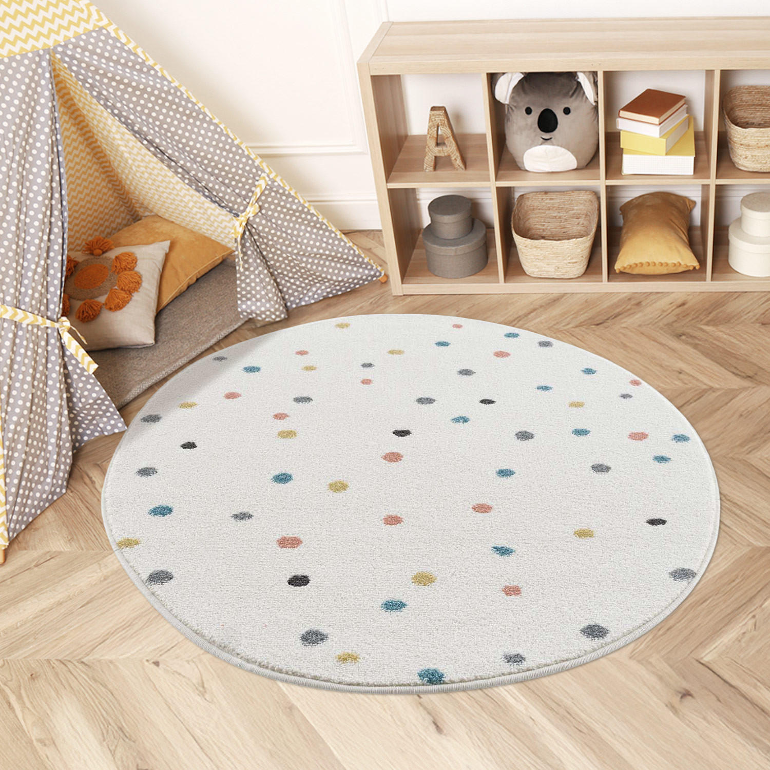 KINDERTEPPICH Anime 9396 Creme 120x120 cm Rund - Creme, Textil (120/120cm) - carpet city