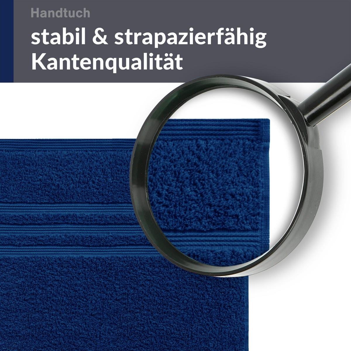 HANDTUCH 50x100 cm London Marine Blau 4er Set - Dunkelblau, Textil (50/100cm) - Lashuma