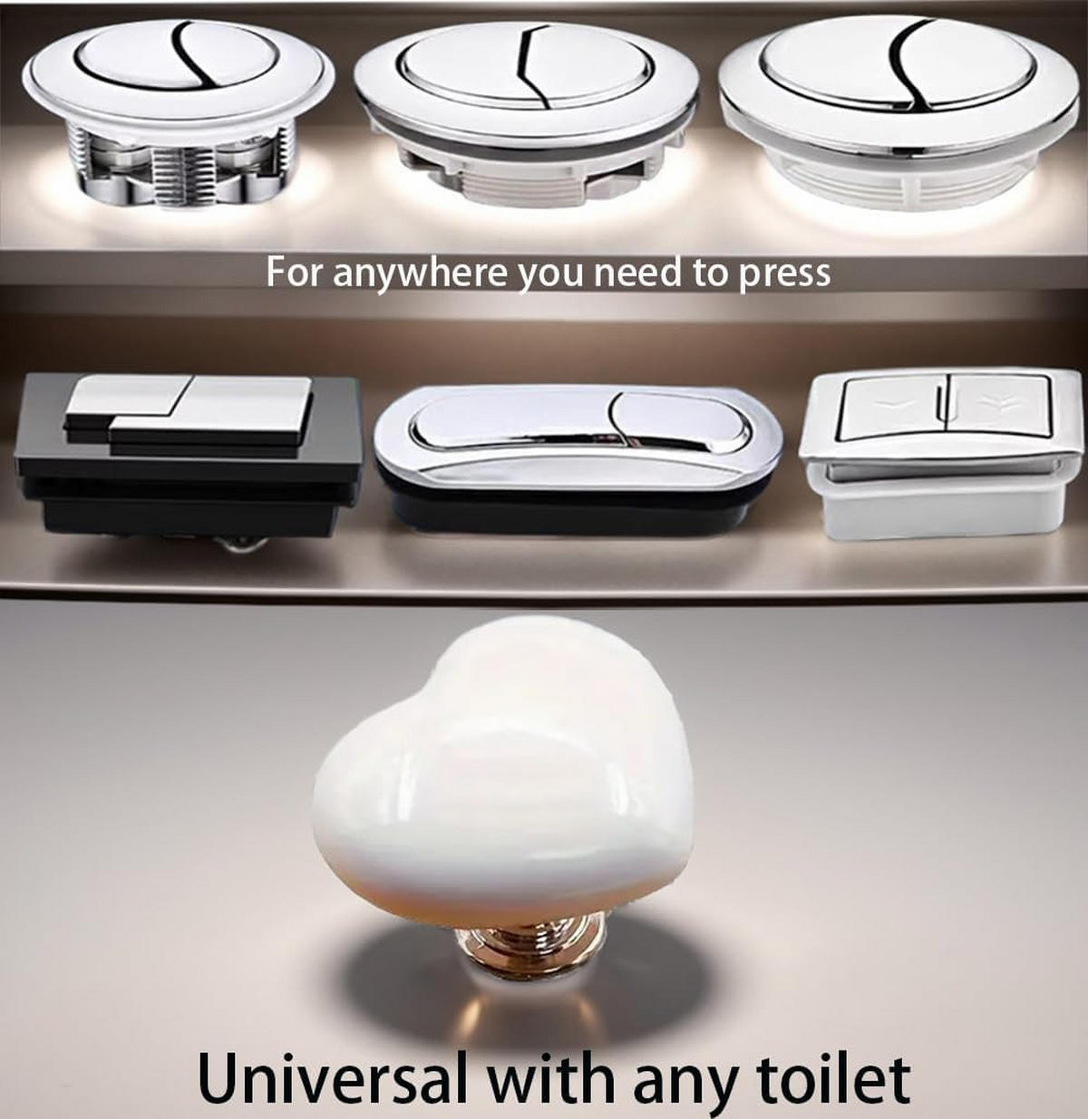 WC-SPÜLTASTE, Weiß,3.7/3.1/3.1cm,2er-Pack - Weiß, Kunststoff (5/6/5cm)