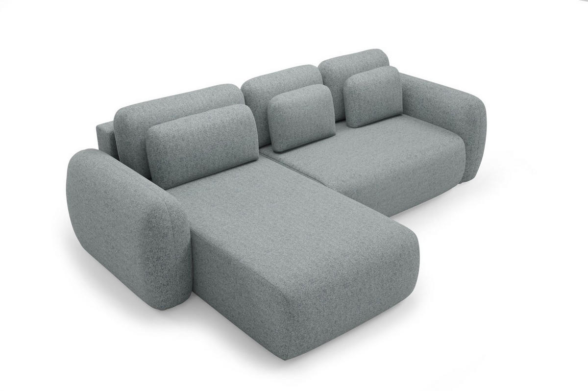 ECKSOFA Gaston Mit Schlaffunktion - Dunkelgrau, Holzwerkstoff/Textil (304/190cm) - Fun Möbel