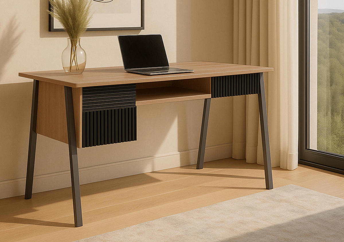 SCHREIBTISCH rechteck Beige - Beige, Holz (60/120/78cm) - MCW