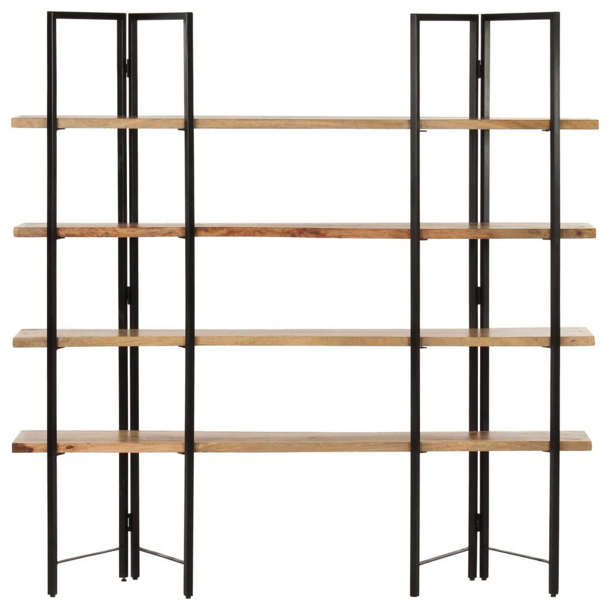 BÜCHERREGAL Mit 4 Regalböden 160/35/160 Cm Mango Massivholz - Braun, Holz (160/160/35cm) - vidaXL