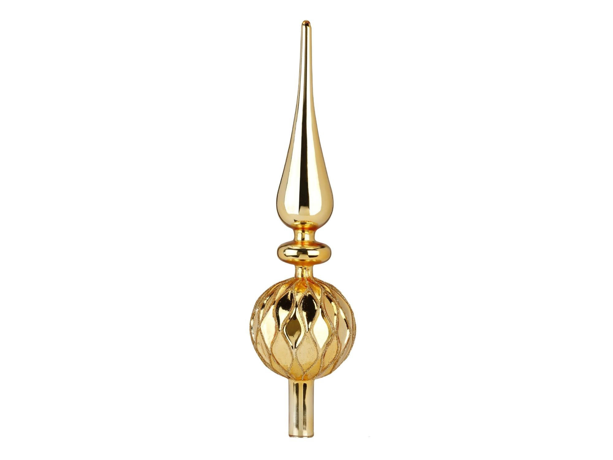 WEIHNACHTSBAUMSPITZE gold Glas, 31 cm - Goldfarben, Glas (31cm) - LAALU