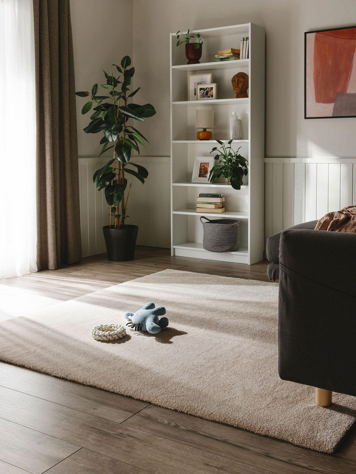 HOCHFLORTEPPICH Melvin waschbar 200/200 cm - Beige, Kunststoff (200/200cm) - benuta Nest