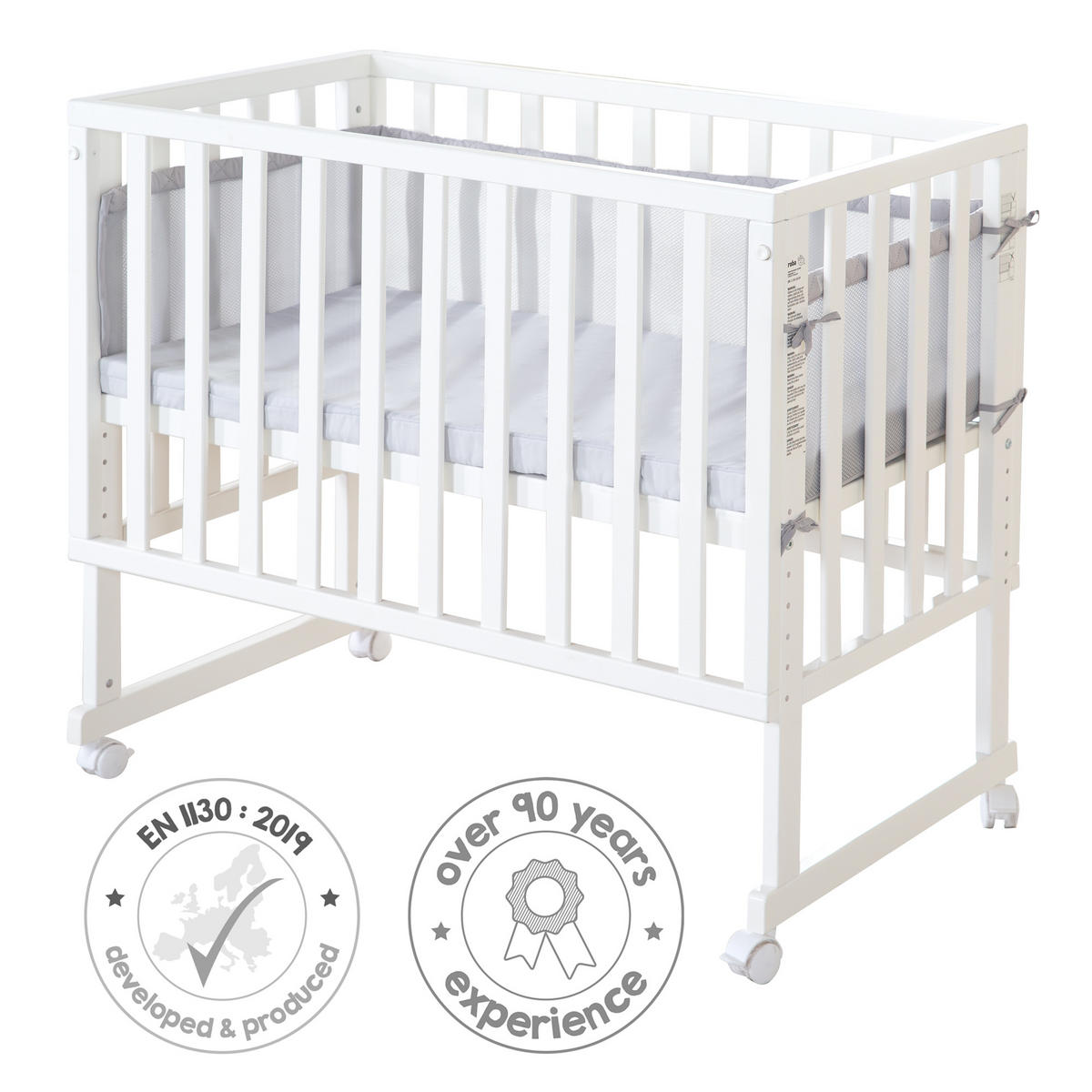 BEISTELLBETT roba Style grau 3in1 Set 90 x 45 cm - Weiß/Grau, Holzwerkstoff (45/90cm) - Roba