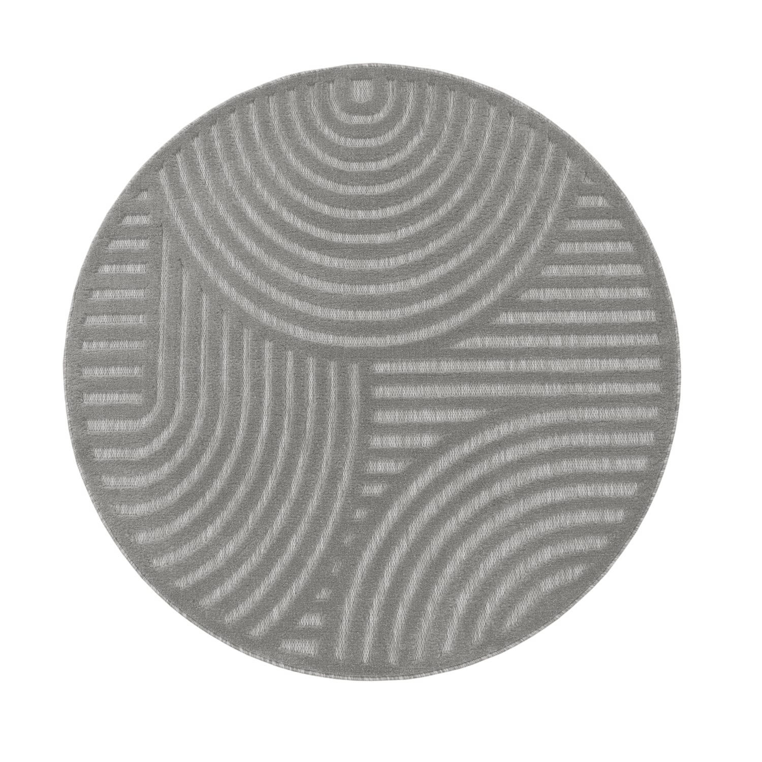 Paco Home Outdoorteppich Grau 120x120 cm