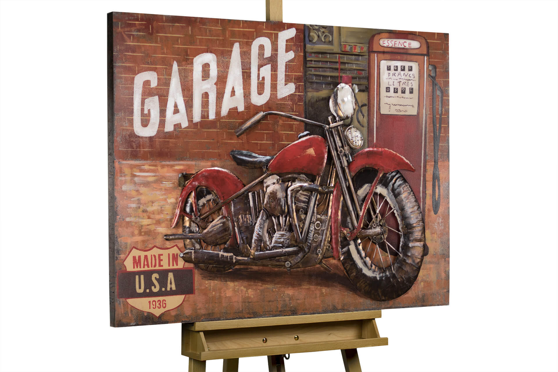 METALLBILD Rot 100/70 cm - Rot/Braun, Metall (6/70cm) - KUNSTLOFT