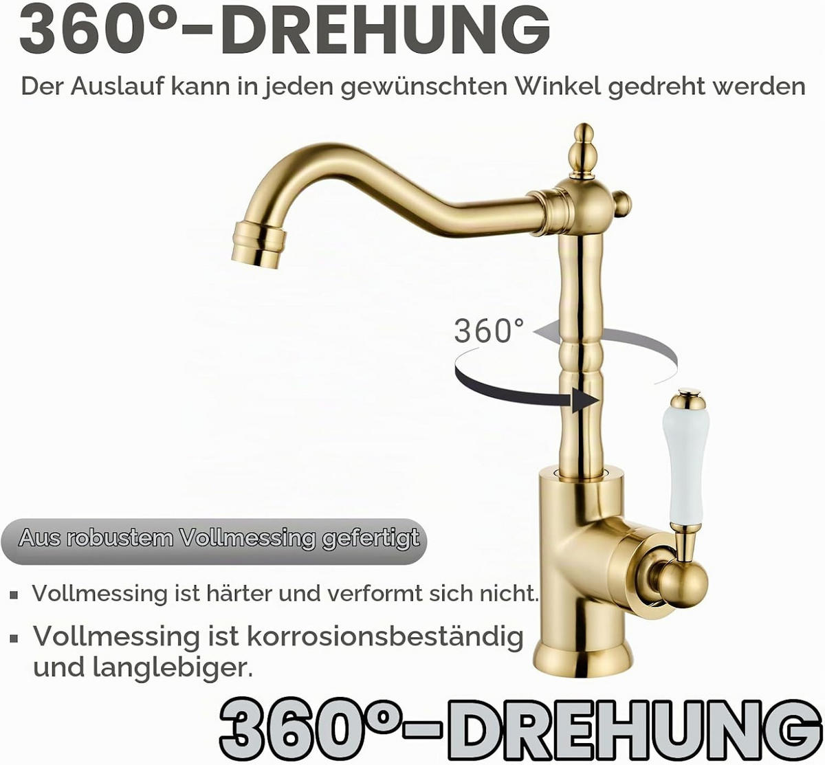 BADEZIMMERARMATUR, 28,5 x 19 cm, gold. - Goldfarben, Metall (39.5/6.5/25cm) - Vallsero