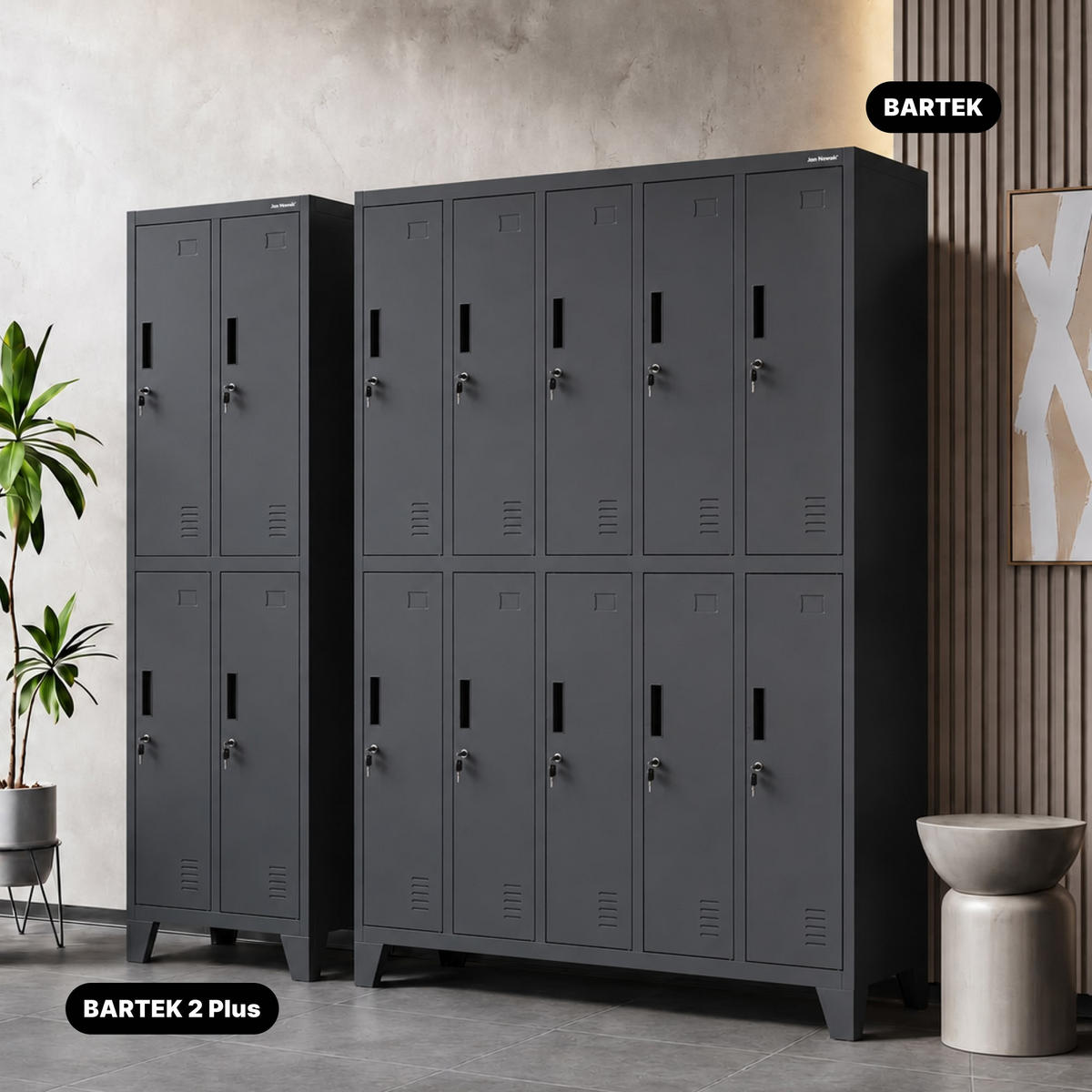 SCHLIESSFACHSCHRANK Bartek - Anthrazit, Metall (136/172/45cm) - Jan Nowak