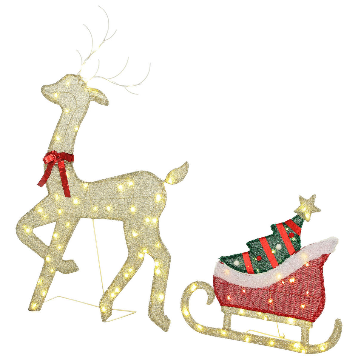 WEIHNACHTS-REH goldfarben 80.0/23.0/125.0cm - Goldfarben, Metall (23/125/80cm)