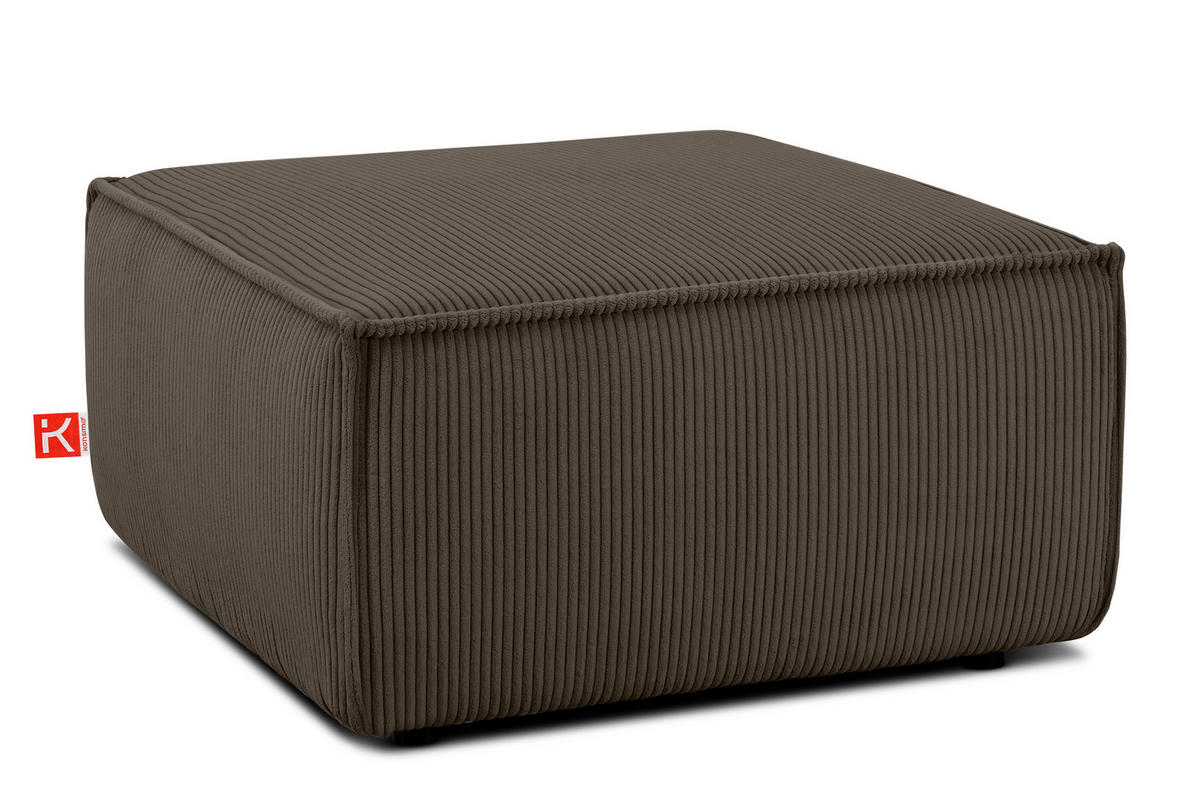 SITZPOUF NAPI gefederte Sitzfläche, braun - Schwarz/Braun, Textil (83/45/83cm) - KONSIMO®