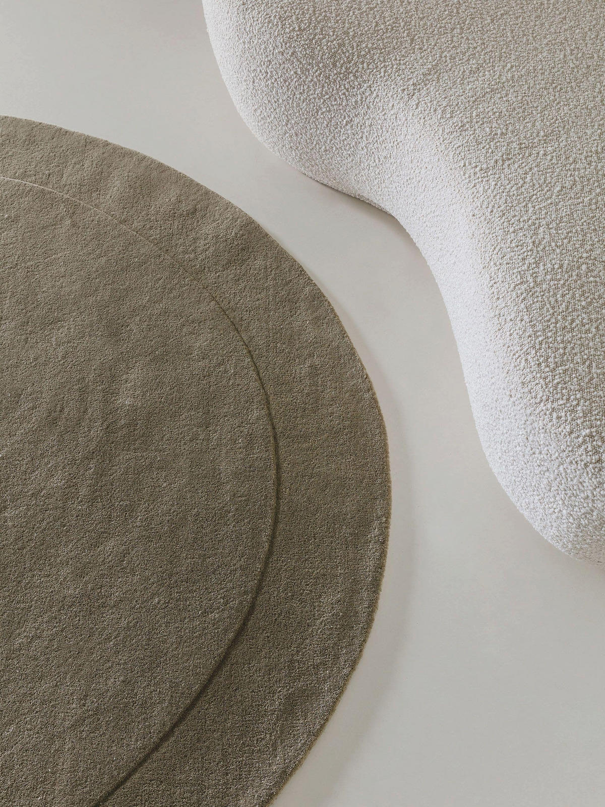 WOLLTEPPICH Shape Hellgrün ø 200 cm rund - Hellgrün, Textil (200/200cm) - benuta Pure