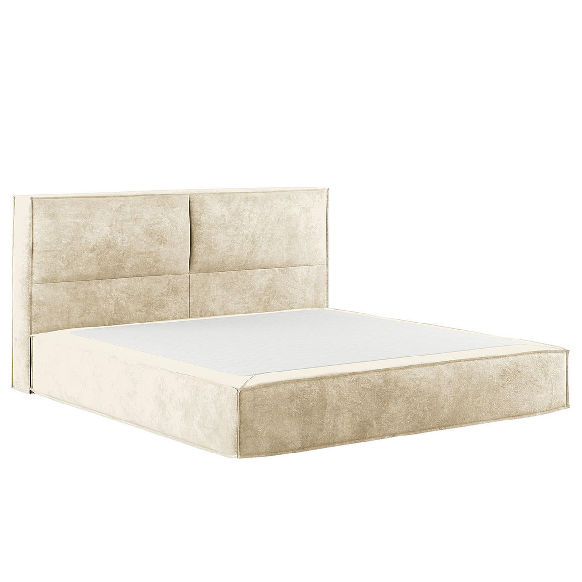 BOXSPRINGBETT mit Kopfteil - Premium - Beige, Textil (200/200cm) - home24