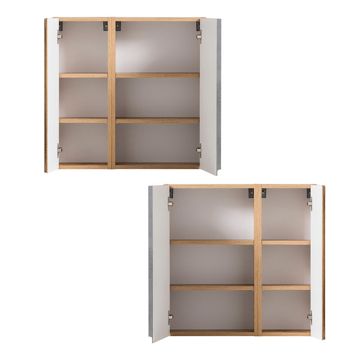 BADMÖBEL-SET 5-TLG. Vasto-03 - Grau, Holzwerkstoff (265/200/47cm) - Lomado