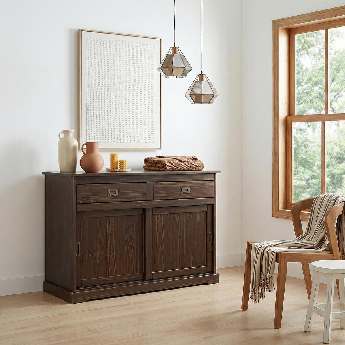 KOMMODE SAVONA nussbaum - Nussbaumfarben, Holz (110/84/46cm) - IDIMEX