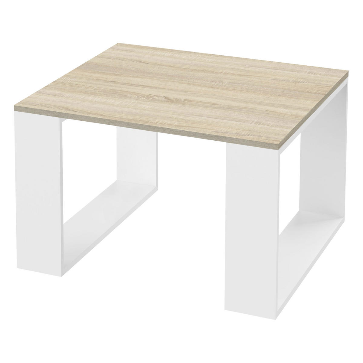 COUCHTISCH rechteckig Eiche-Optik-Weiß 65/65/40 cm - Grau, Holzwerkstoff (65/40/65cm) - ML-DESIGN