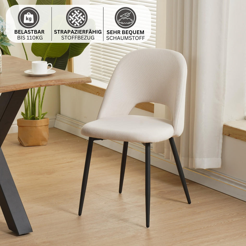 Thumbnail - Albatros Esszimmerstuhl, Beige, Metall, 48x81x53 cm, Esszimmer, Stühle, Esszimmerstühle, Vierfußstühle